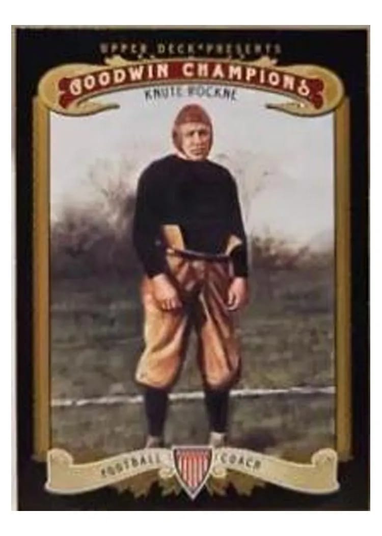 2012 Upper Deck Knute Rockne #13 card