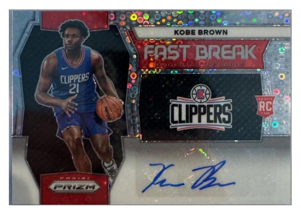 2023-24 Panini Prizm Fast Break Rookie Autographs Kobe Brown #FBR-KBE card