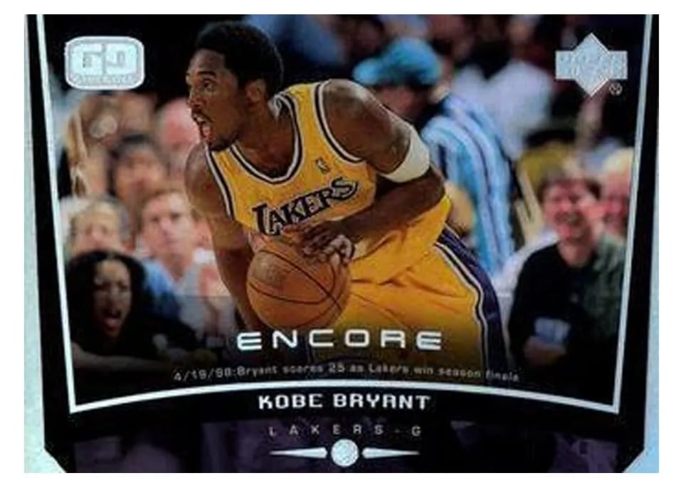 1998 Upper Deck Encore Kobe Bryant Game Dated card