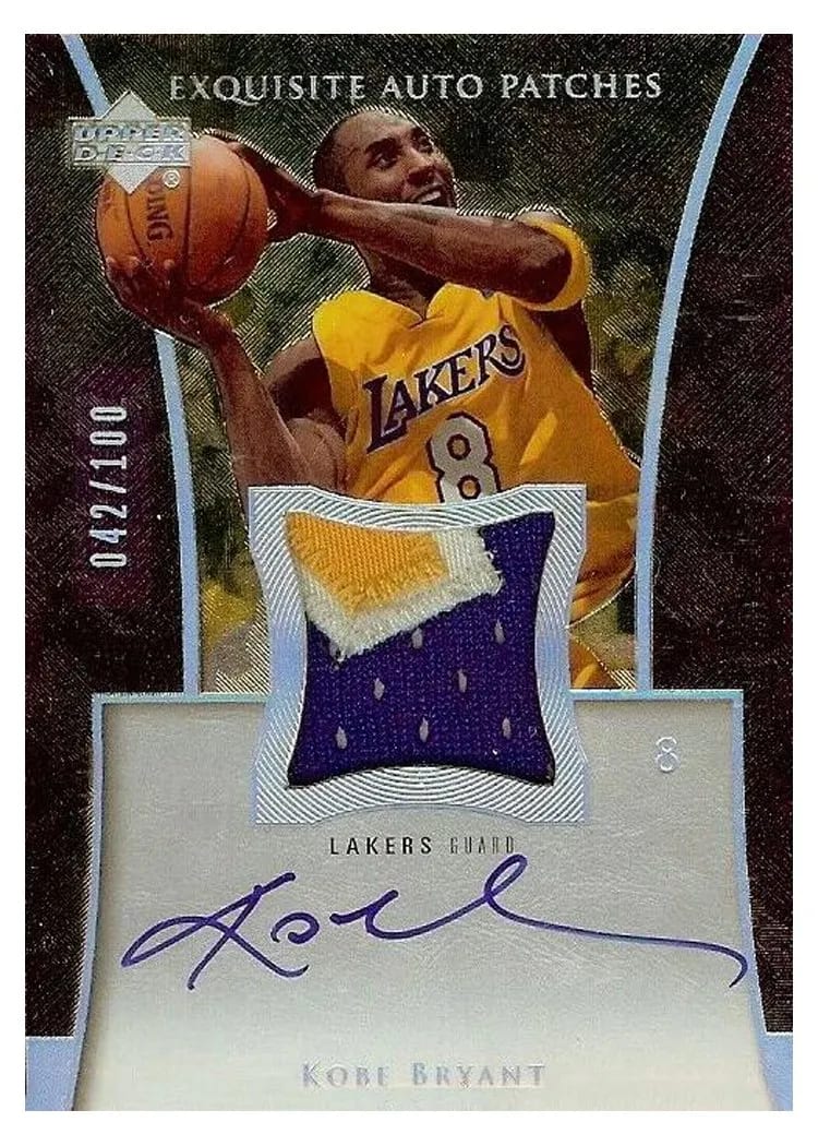 2004 Upper Deck Exquisite Collection Patch Autograph Kobe Bryant #AP-KB card