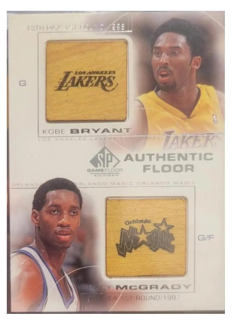 2001 SP Game Floor Kobe Bryant / Tracy McGrady Authentic Floor #C27 card