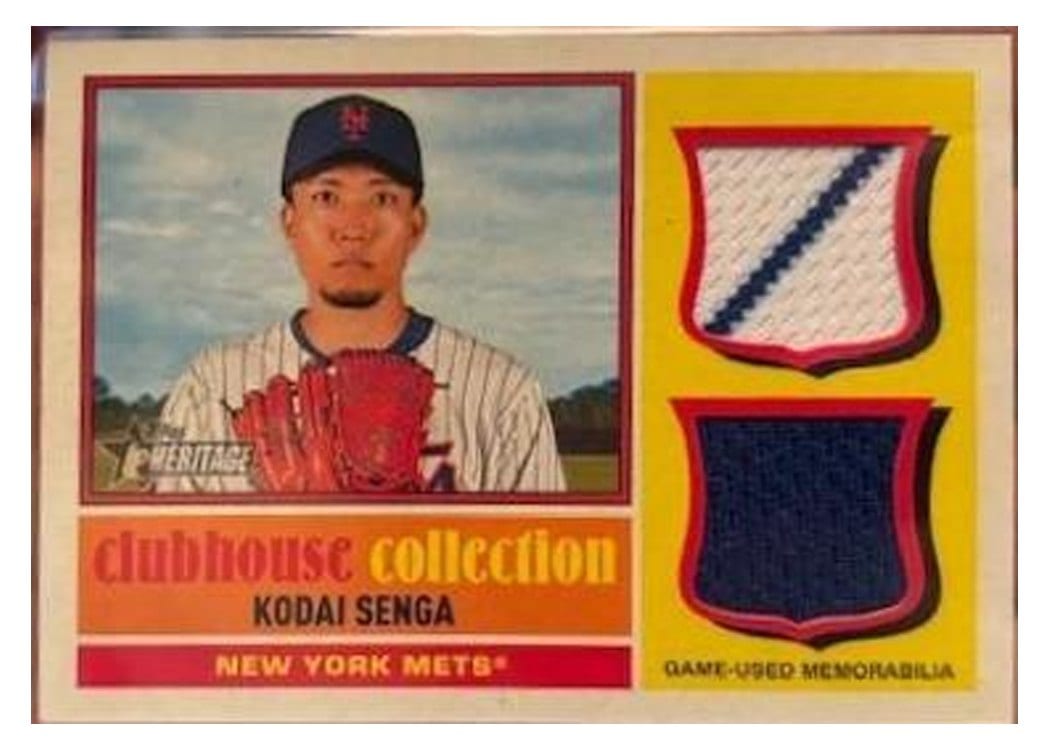2025 Topps Heritage Clubhouse Collection Single Player Dual Relics Kodai Senga #CCSDR-KS card
