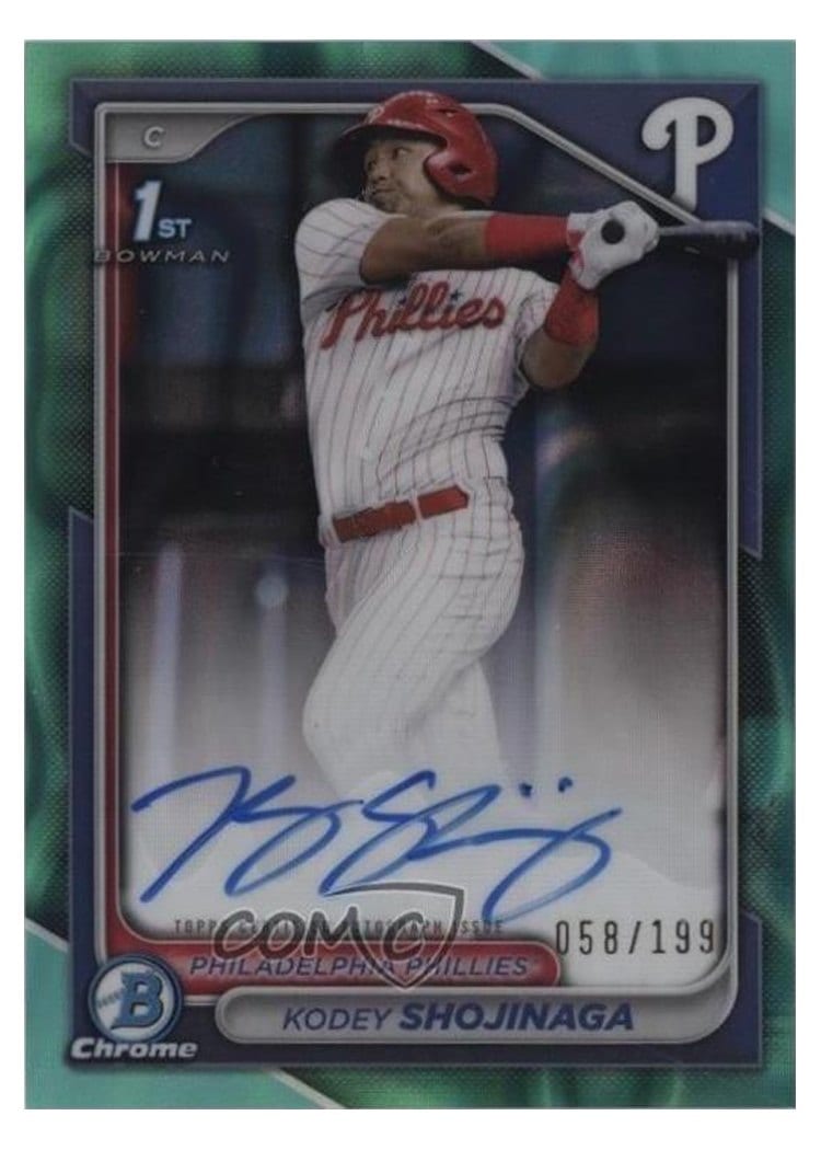 2024 Bowman Draft Chrome Prospect Autographs Kodey Shojinaga Aqua Lava Refractor #CPA-KSH