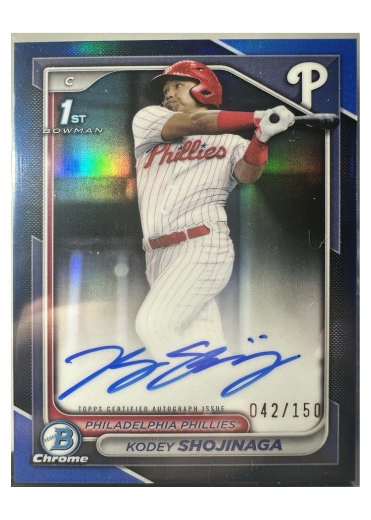 2024 Bowman Draft Chrome Prospect Autographs Kodey Shojinaga Blue Refractor #CPA-KSH