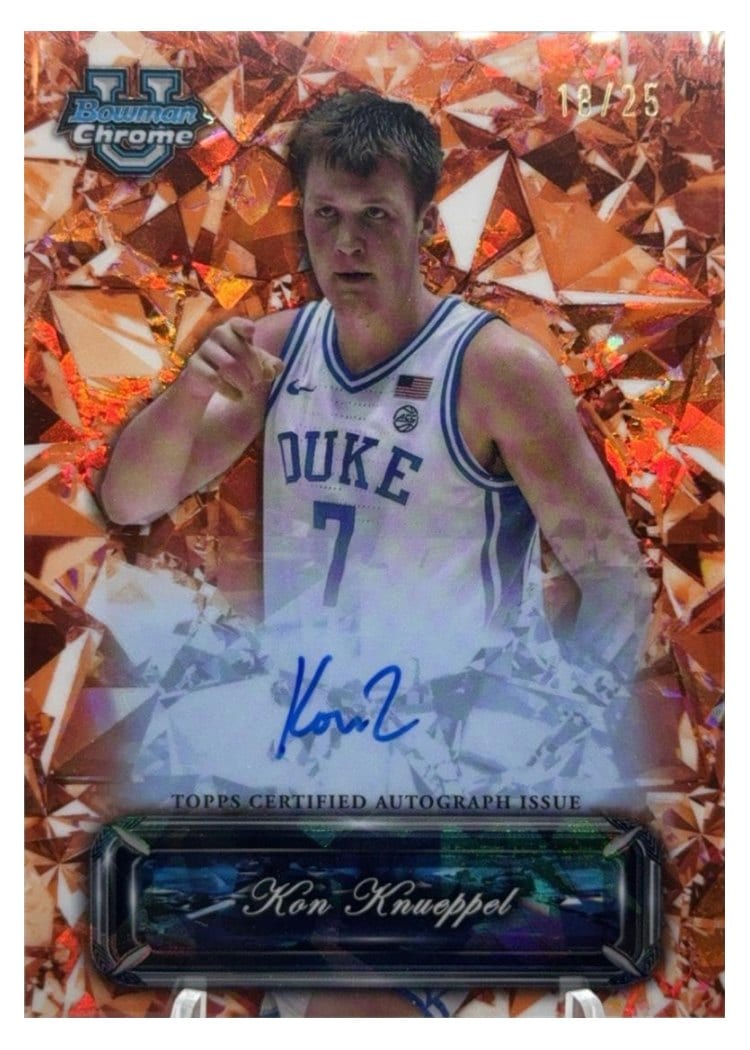 2024-25 Bowman University Chrome Sapphire Sapphire Selections Autographs Kon Knueppel #SSA-KK card