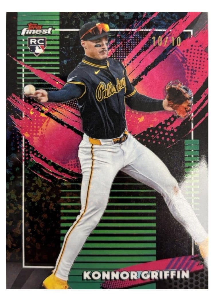 2026 Topps Finest Konnor Griffin Black Mini Diamond Refractor #268 card