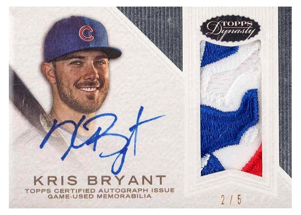 2016 Topps Dynasty Autograph Patches Kris Bryant #AP-KB2 card