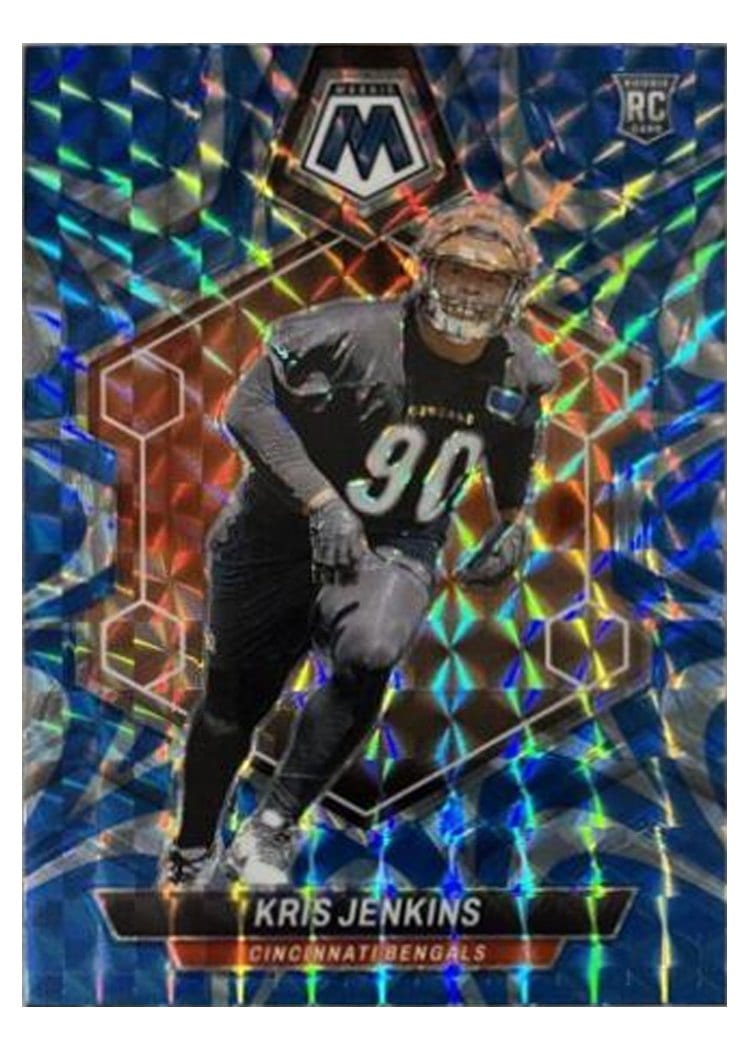 2024 Panini Mosaic Base Set Kris Jenkins Blue Reactive #348 card