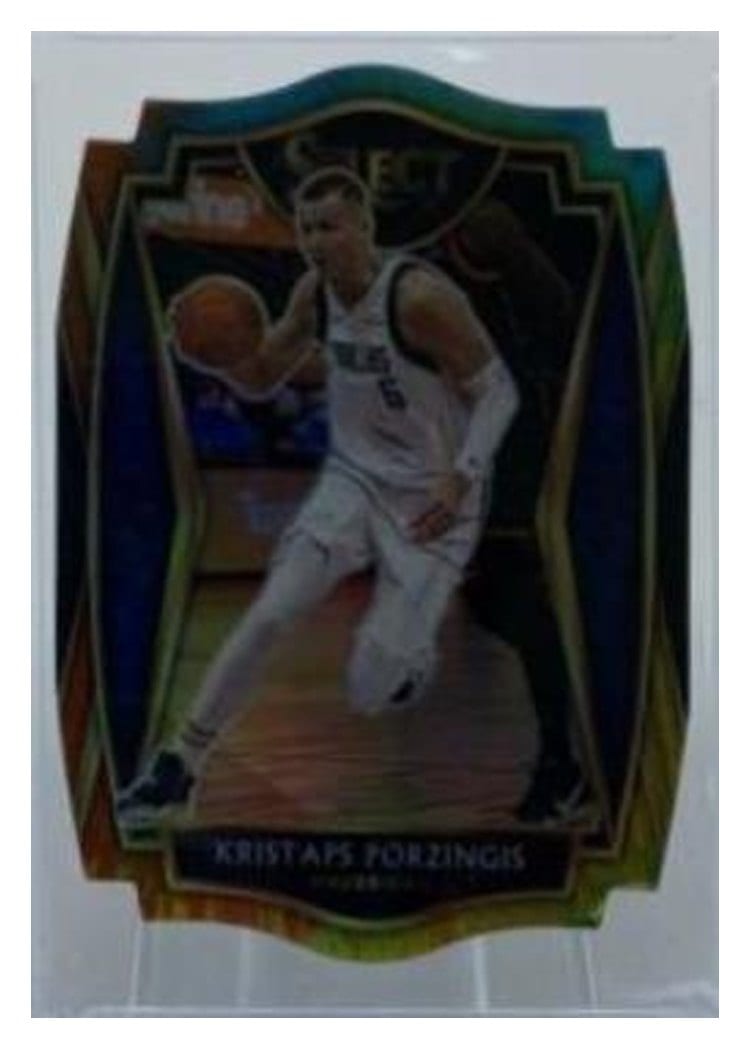 2020-21 Panini Select Base Set Kristaps Porzingis Tie Dye Prizm Die Cut #105 card