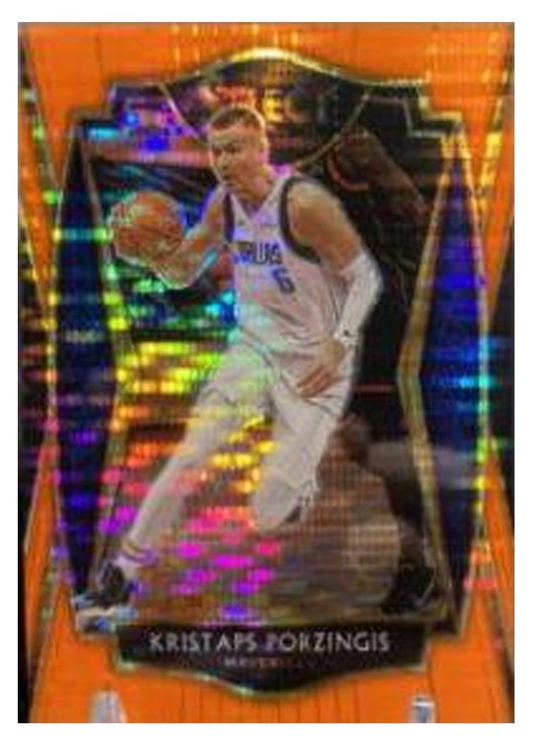 2020-21 Panini Select Base Set Kristaps Porzingis Neon Orange Pulsar #43 card