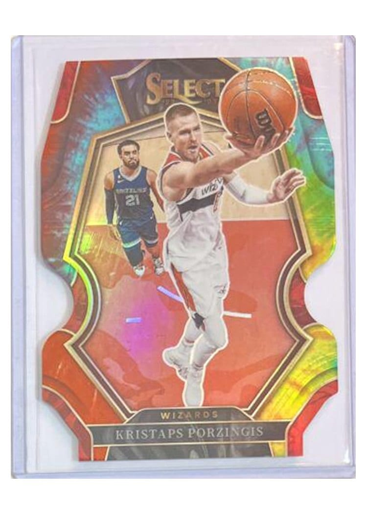 2022-23 Panini Select Base Set Kristaps Porzingis Tie Dye Die Cut Prizm #104 card