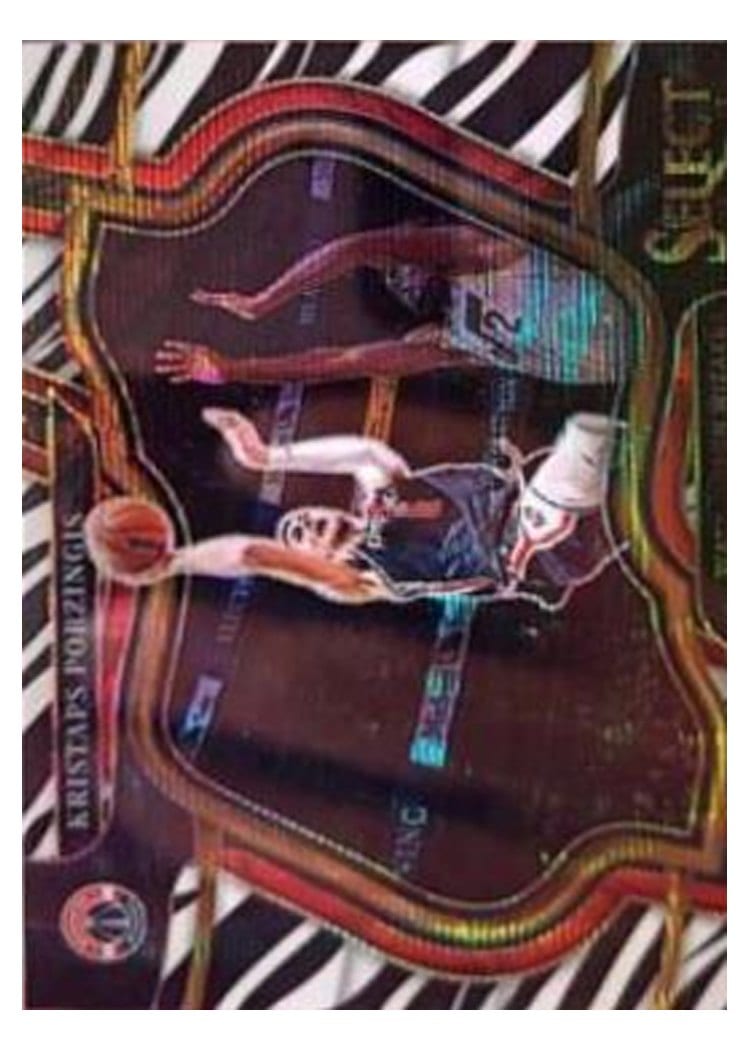 2022-23 Panini Select Base Set Kristaps Porzingis Zebra Prizm #204 card
