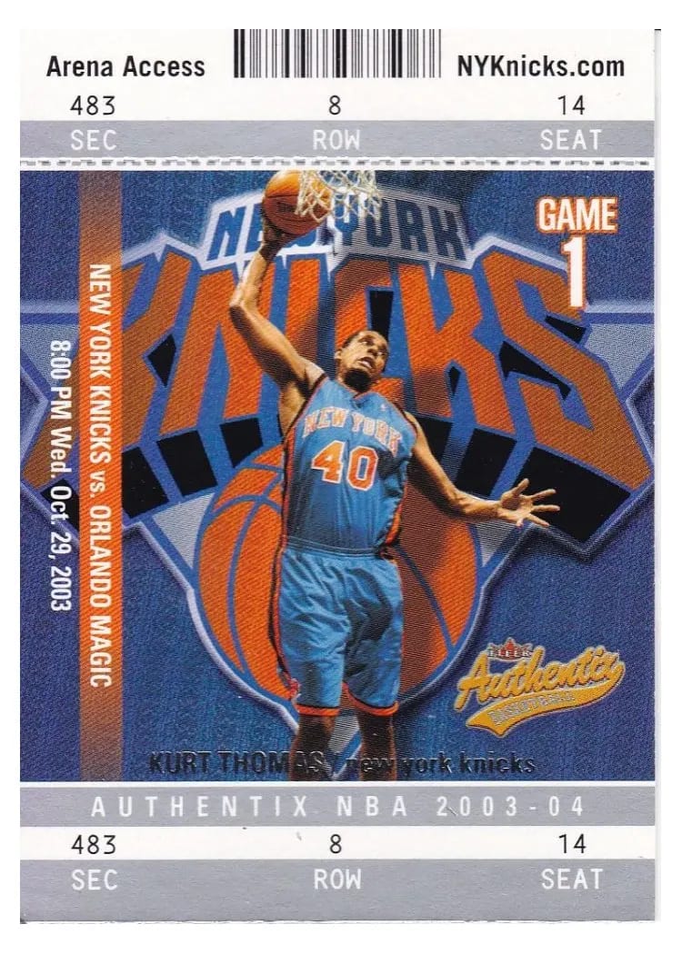 2003 Fleer Authentix Kurt Thomas #19 card
