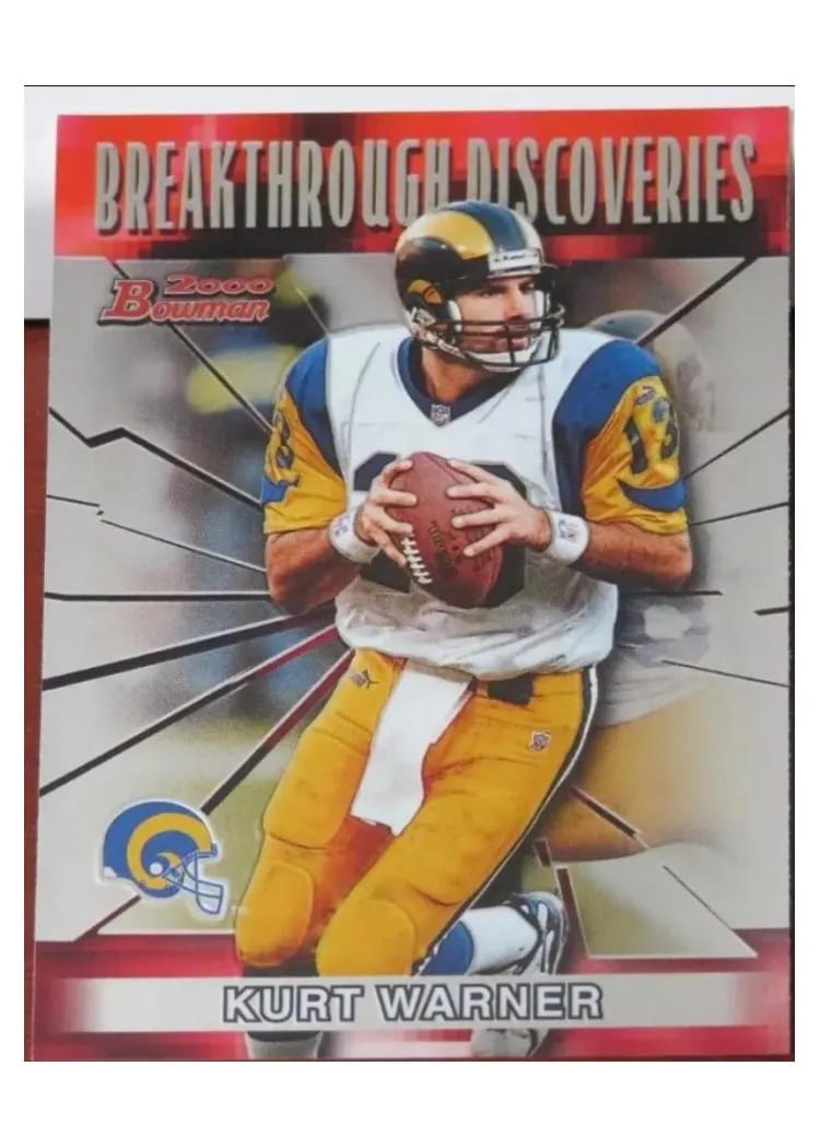 2000 Bowman Breakthrough Discoveries Kurt Warner #BD2 card