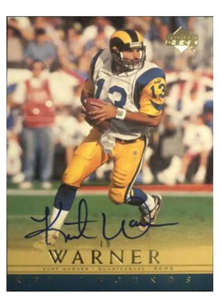 2000 Upper Deck Legends Autographs Kurt Warner card