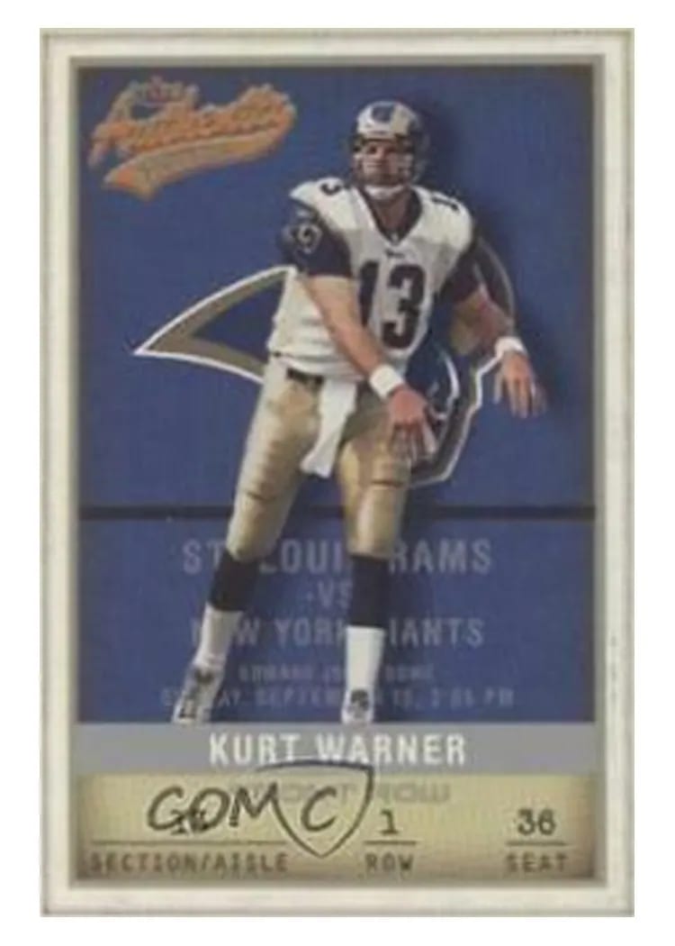2002 Fleer Authentix Kurt Warner #47 card