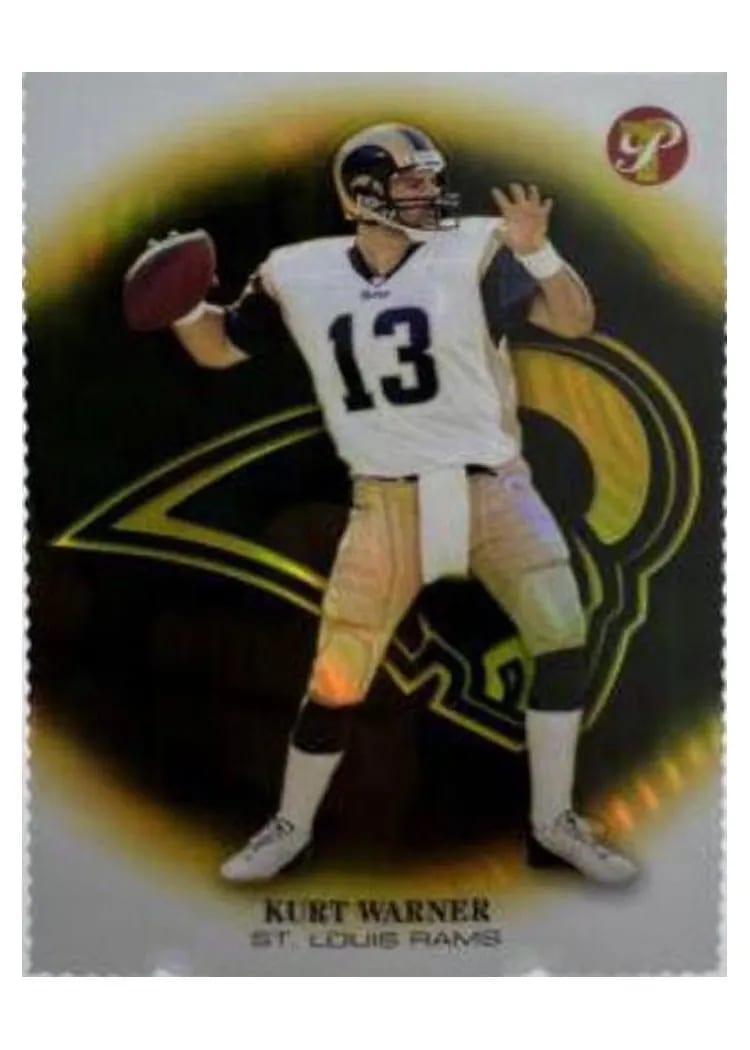 2002 Topps Pristine Kurt Warner Gold Refractor #8 card