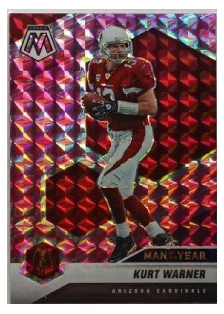 2021 Panini Mosaic Base Set Kurt Warner Camo Pink Mosaic #267 card