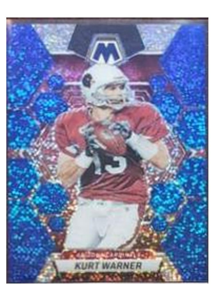 2023 Panini Mosaic Base Set Kurt Warner Blue Sparkle #5 card