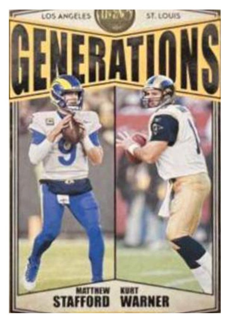 2022 Panini Legacy Generations Kurt Warner / Matthew Stafford #G-6 card