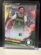 2023-24 Bowman University Chrome Bowman Chrome Prospects Autographs Kwame Evans #BCPA-KE card