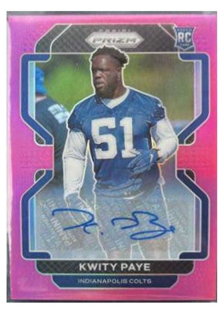 2021 Panini Prizm Base Set Kwity Paye Autograph Pink Prizm #378 card