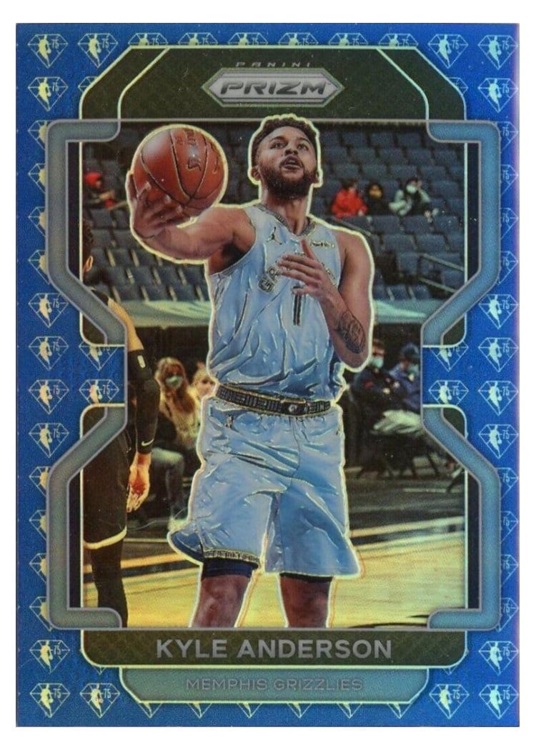 2021-22 Panini Prizm Base Set Kyle Anderson 75th Anniversary Blue Prizm #211 card
