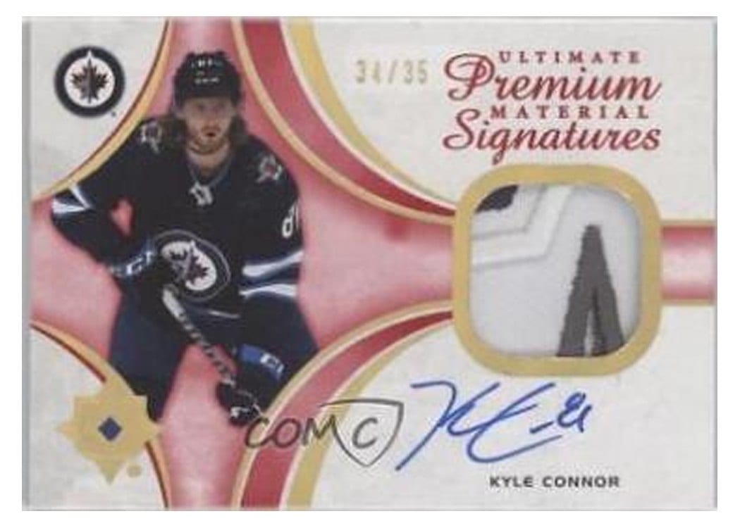 2021-22 Upper Deck Ultimate Collection Ultimate Premium Material Parallel Kyle Connor #UMS-KC card