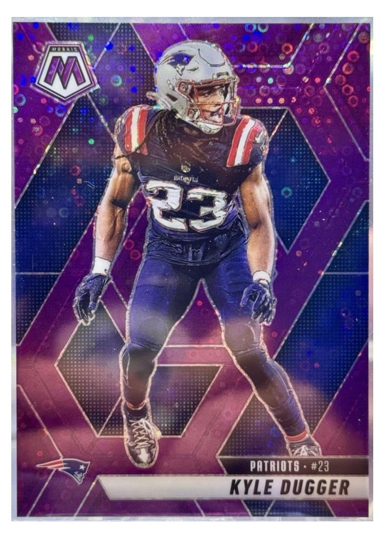 2025 Panini Mosaic Base Set Kyle Dugger No Huddle Purple #49 card