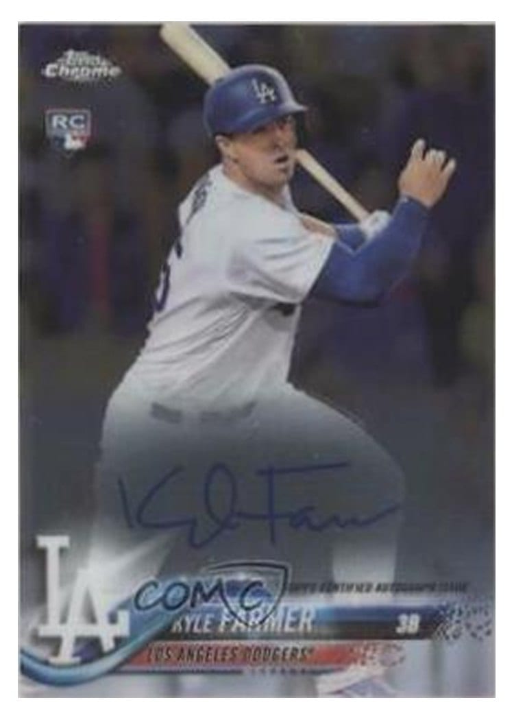 2018 Topps Chrome Rookie Autographs Kyle Farmer #RA-KF card