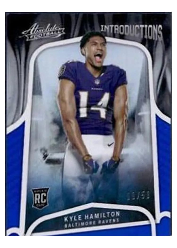 2022 Panini Absolute Introductions Kyle Hamilton Spectrum Blue #INT-20 card
