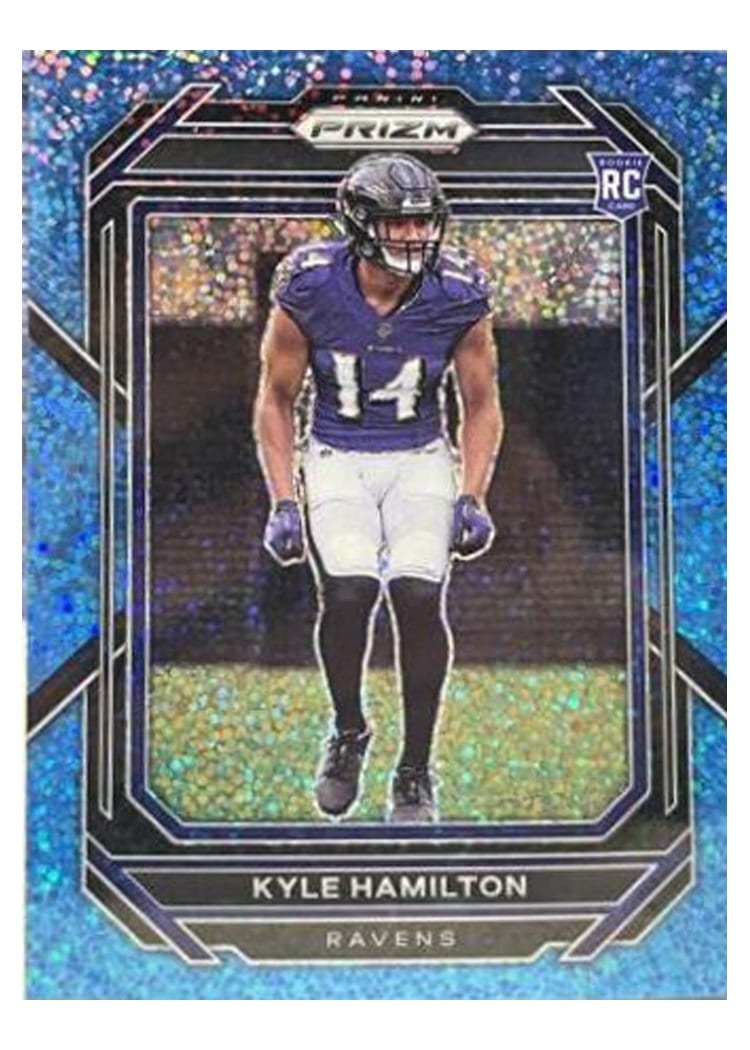 2022 Panini Prizm Base Set Kyle Hamilton Blue Sparkle #342 card