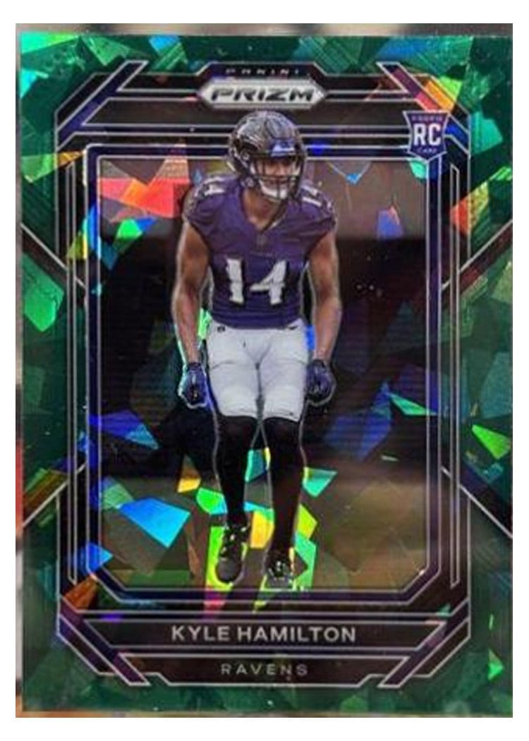 2022 Panini Prizm Base Set Kyle Hamilton Green Ice #342 card