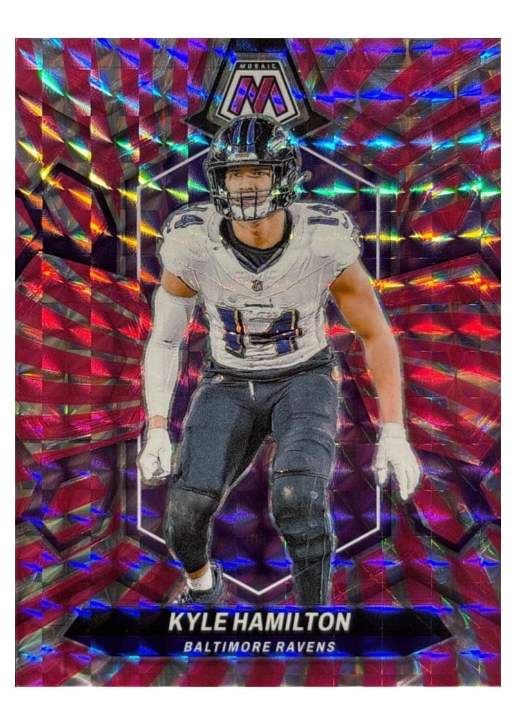 2024 Panini Mosaic Base Set Kyle Hamilton Pink Swirl #21 card