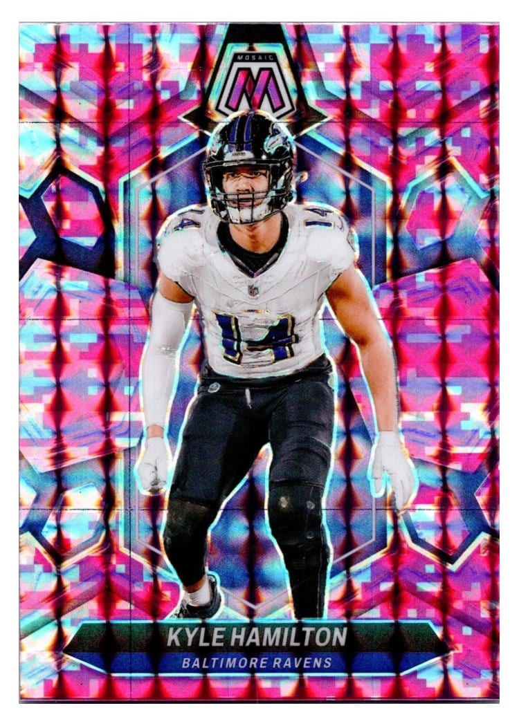 2024 Panini Mosaic Base Set Kyle Hamilton Pink Fluorescent #21 card