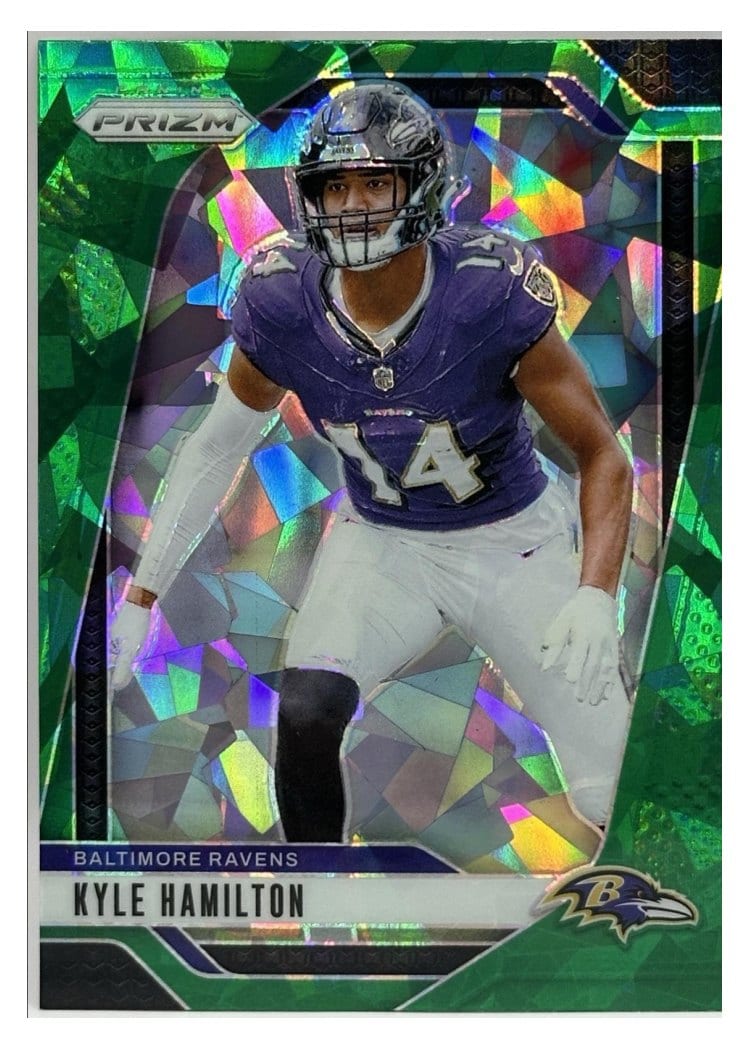 2024 Panini Prizm Base Set Kyle Hamilton Green Ice #23 card
