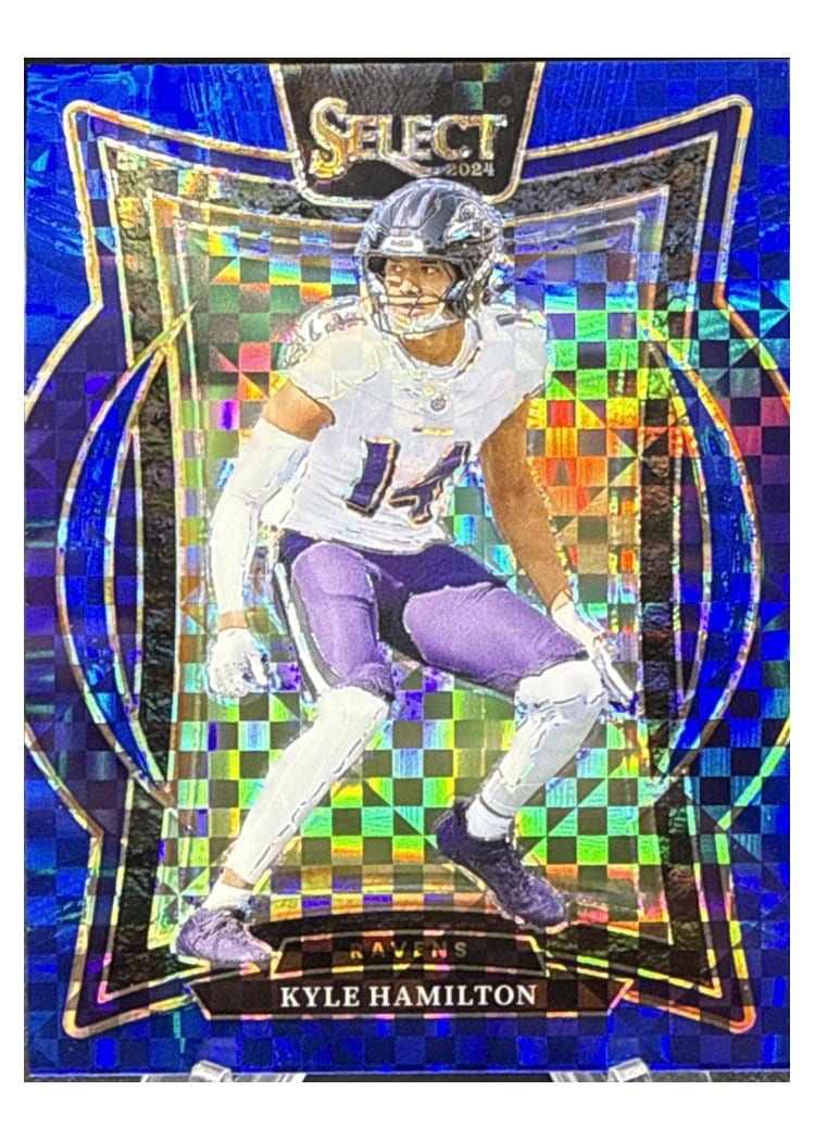 2024 Panini Select Base Set Kyle Hamilton Blue Prizm #78 card