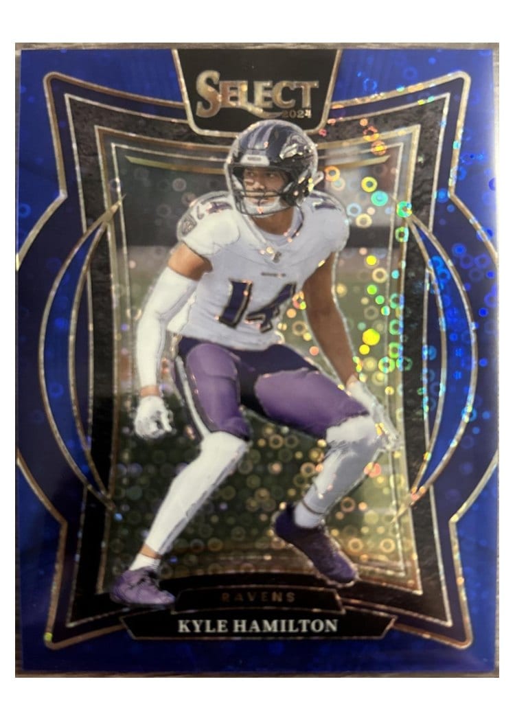 2024 Panini Select Base Set Kyle Hamilton Blue Disco Prizm #78 card