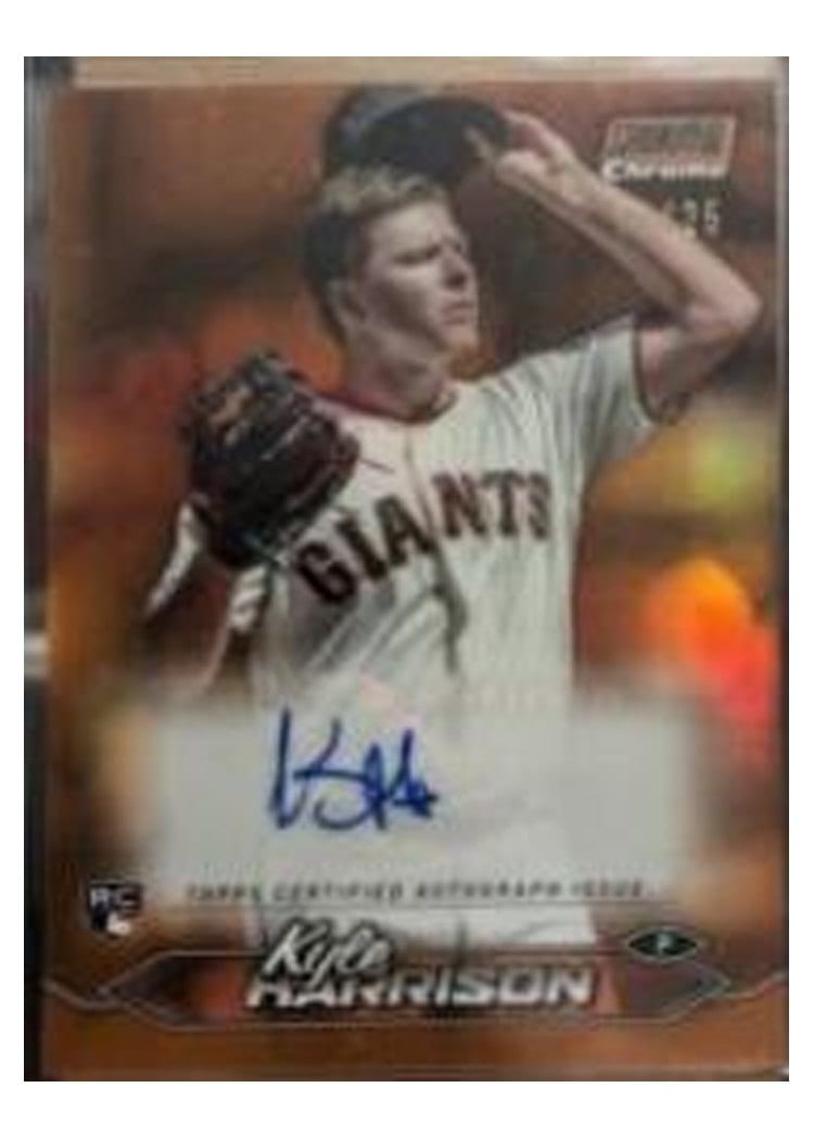 2024 Stadium Club Chrome Autographs Kyle Harrison #SCCA-KH card