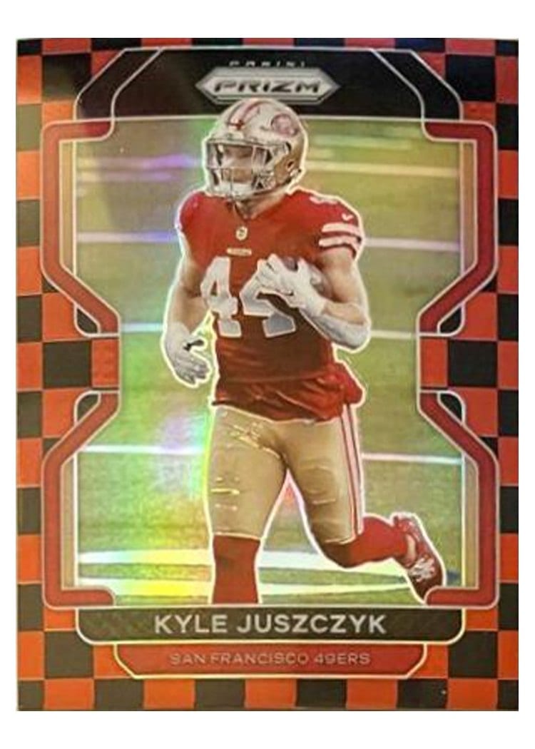2021 Panini Prizm Base Set Kyle Juszczyk Black and Red Checker Prizm #57 card