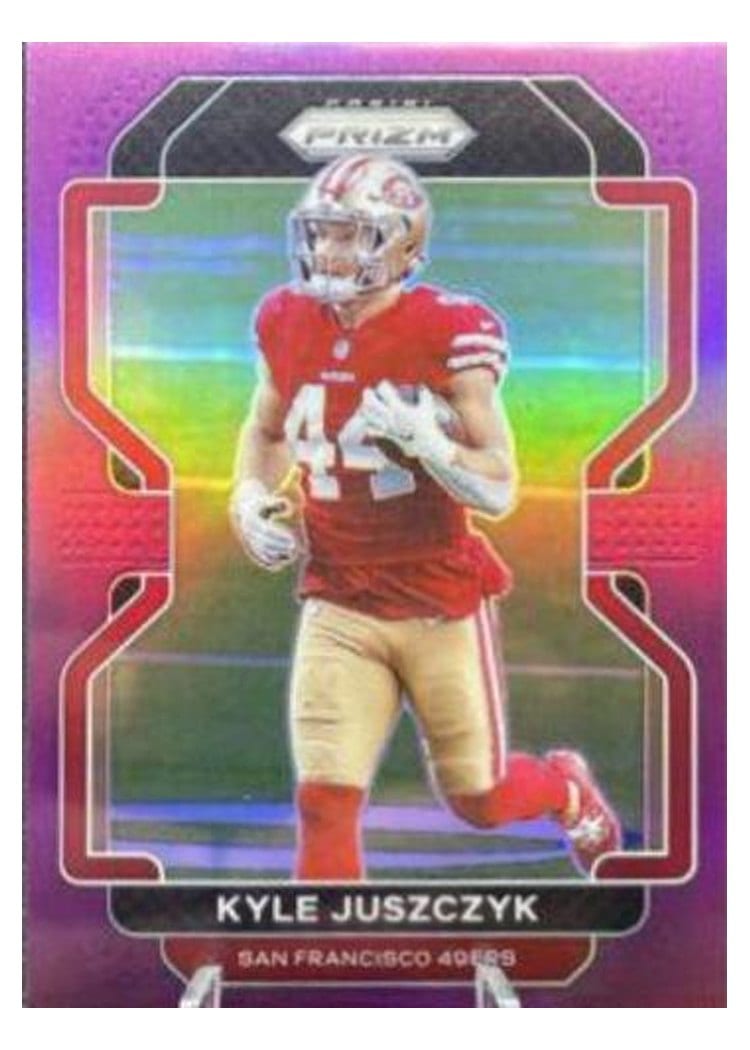 2021 Panini Prizm Base Set Kyle Juszczyk Purple Prizm #57 card