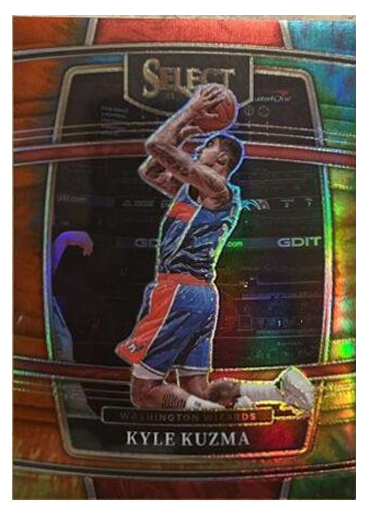 2021-22 Panini Select Base Set Kyle Kuzma Tie Dye Prizm #70 card