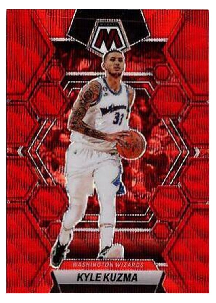2022-23 Panini Mosaic Base Set Kyle Kuzma Red Wave #91 card