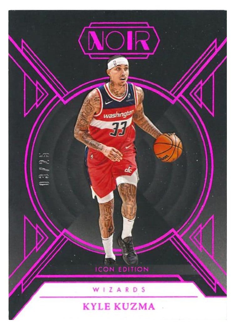 2024-25 Panini Noir Base Set Kyle Kuzma Holo Ruby #112 card