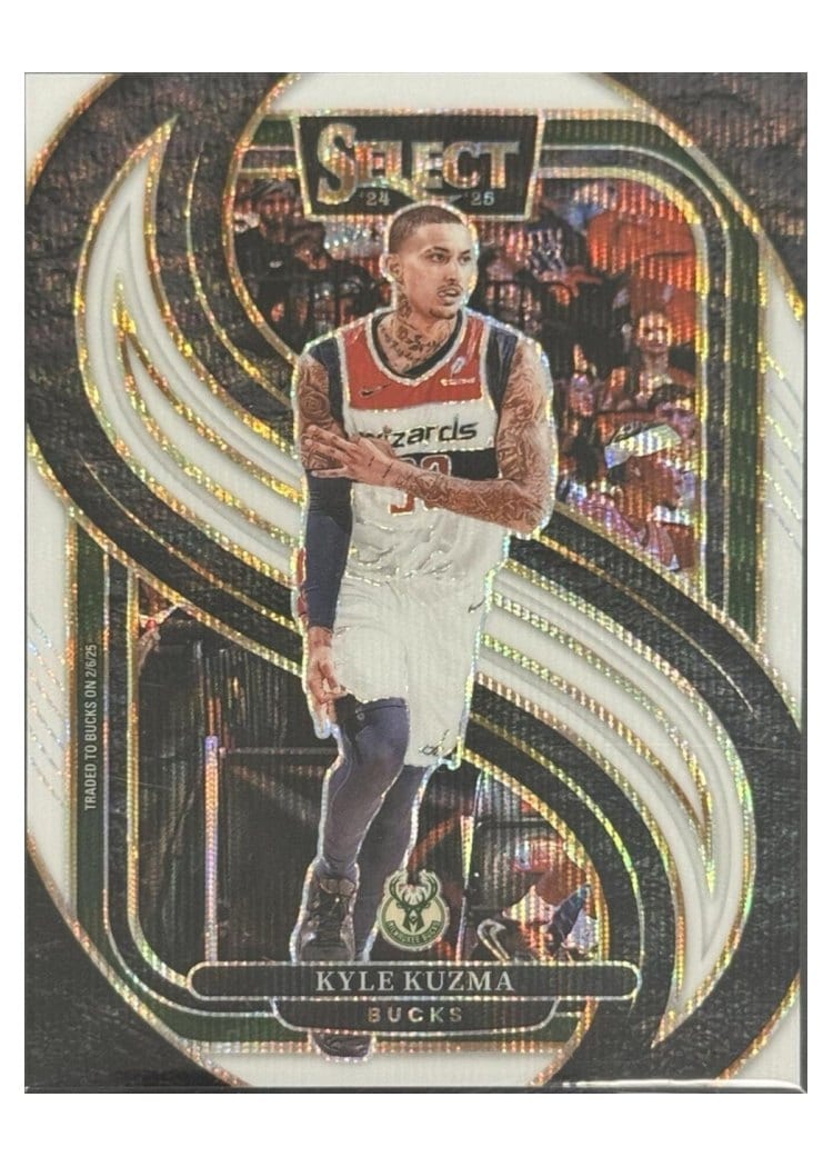 2024-25 Panini Select Base Set Kyle Kuzma White Wave Prizm #106 card
