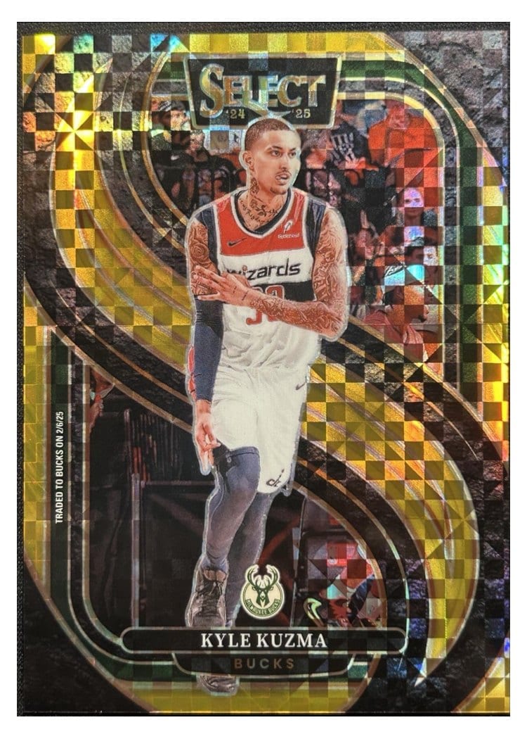 2024-25 Panini Select Base Set Kyle Kuzma Gold Prizm #106 card