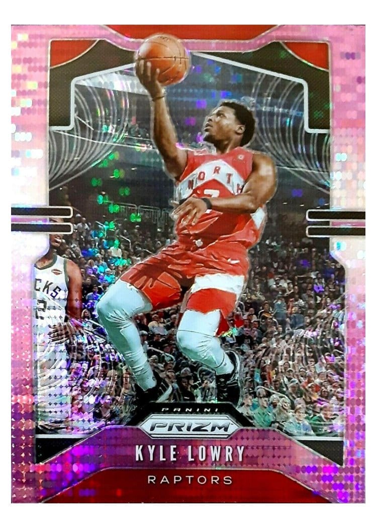 2019-20 Panini Prizm Base Set Kyle Lowry Pink Pulsar Prizm #155 card