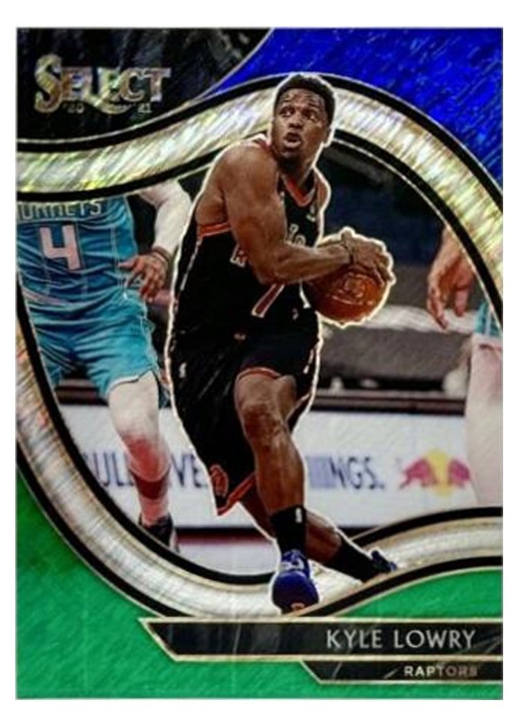 2020-21 Panini Select Base Set Kyle Lowry Blue White Green Shimmer #217 card