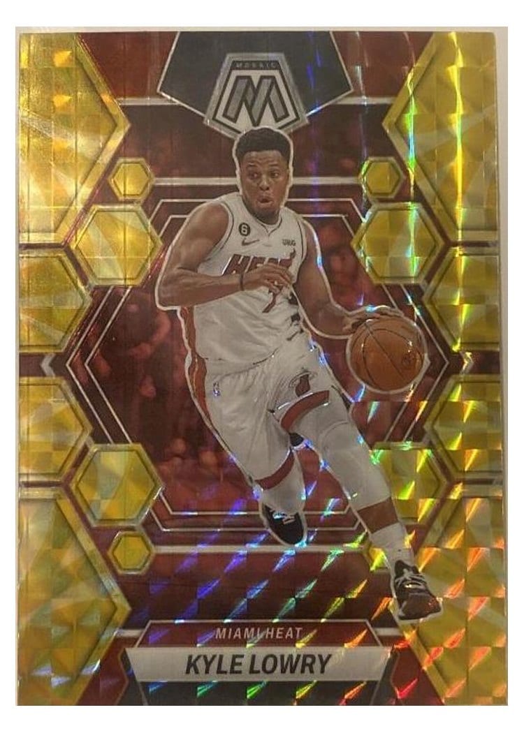 2022-23 Panini Mosaic Base Set Kyle Lowry Reactive Yellow #166 card