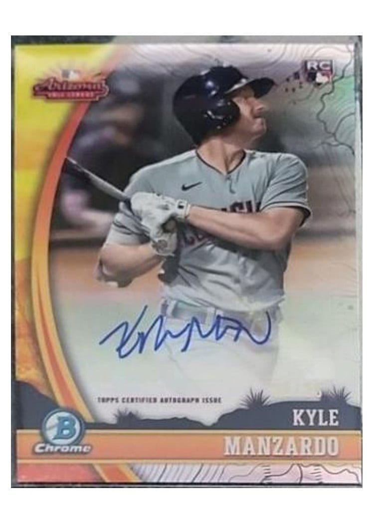 2024 Bowman Chrome 2023 AFL Fall Stars Autographs Kyle Manzardo #AFL-KM card